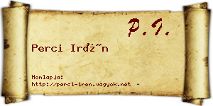 Perci Irén névjegykártya